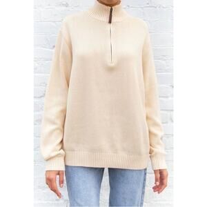 Brandy Melville Cream 1/4 Zip Aleah Pullover Sweater